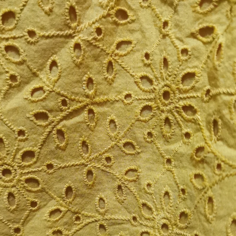 Anthropologie Yellow Eyelet Ruffle Blouse - Picture 5 of 8